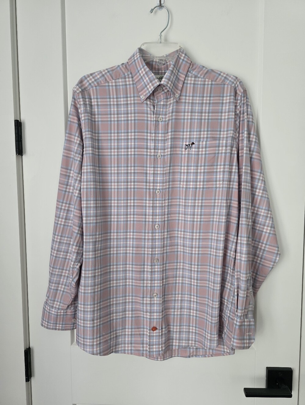 Southern Point Co. Men's Medium Plaid Button-Down Shirt - Pink & Blue